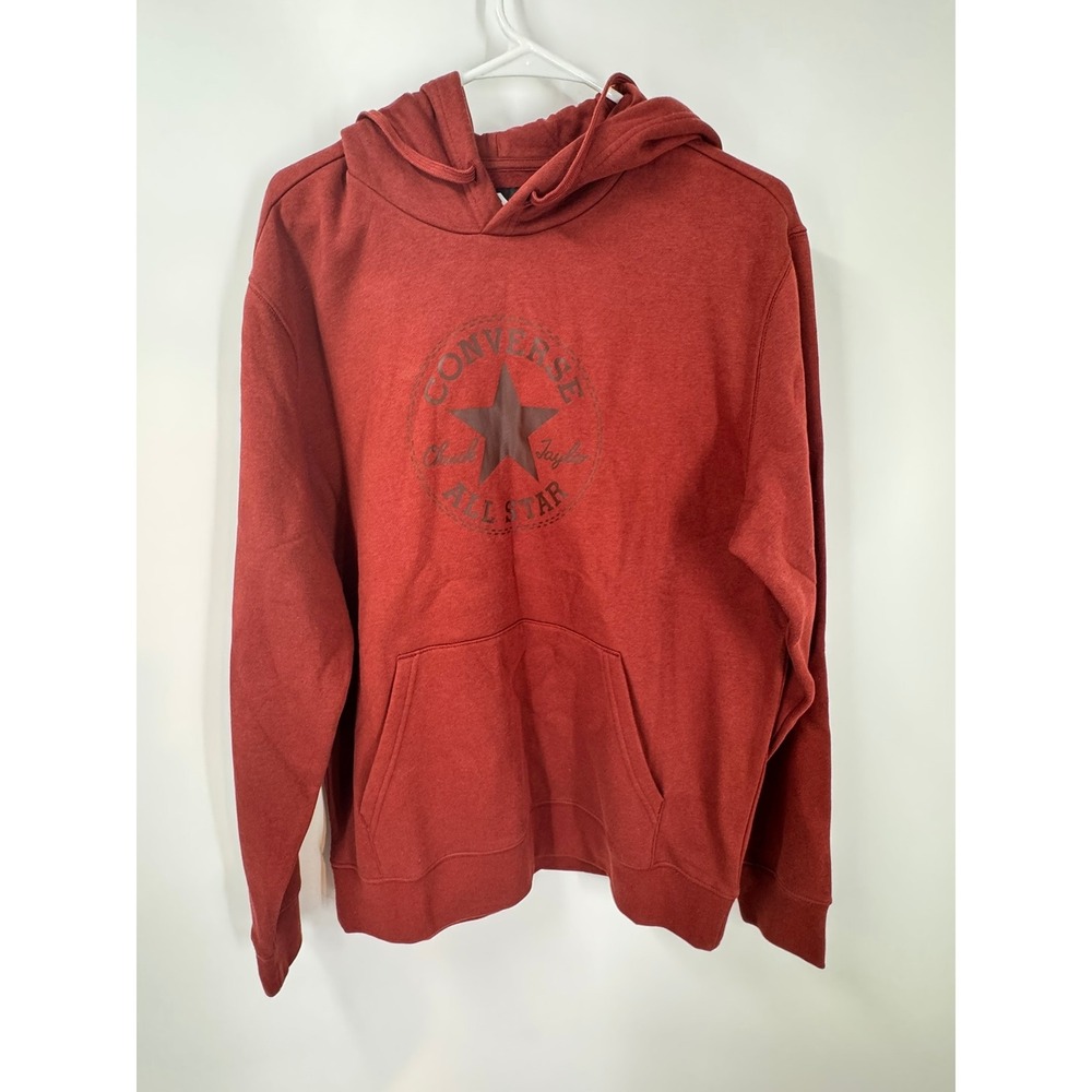 Converse All Star Mens Hoodie Sweatshirt Brick‎ Red Long Sleeve Casual Size M